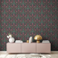 Vliestapete 'Maison Charme' opulentes Blumenmuster schwarz/pink 0,53 x 10,05 m