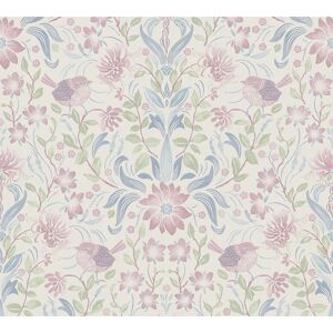 Vliestapete 'Maison Charme' opulentes Blumenmuster blau/rosa 0,53 x 10,05 m
