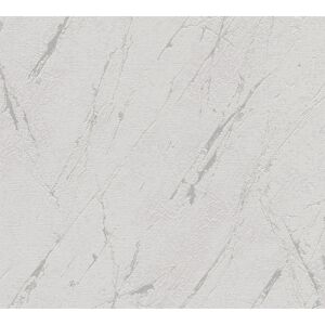 Vliestapete 'Casual Living' Marmor Putzoptik metallic/grau 0,53 x 10,05 m