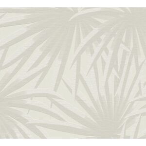 Vliestapete 'Casual Living' Palmenblätter creme/beige/grau 0,53 x 10,05 m