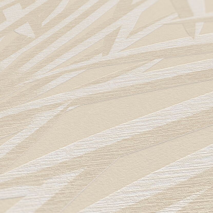 Beige Tapete mit Palmenmuster