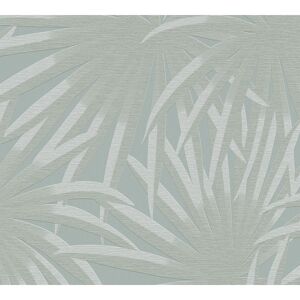 Vliestapete 'Casual Living' Palmenblätter blau/grau 0,53 x 10,05 m