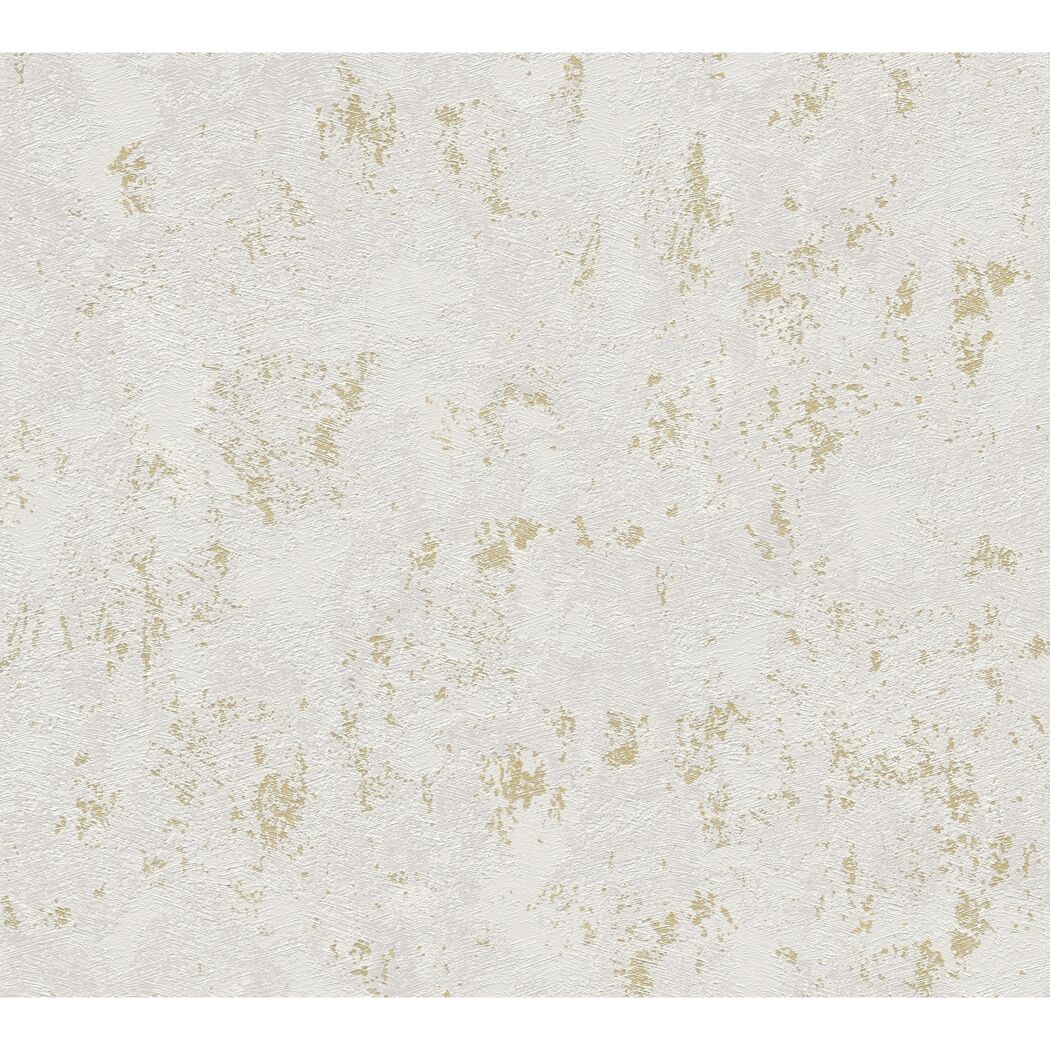 Weiße Tapete mit goldener Struktur