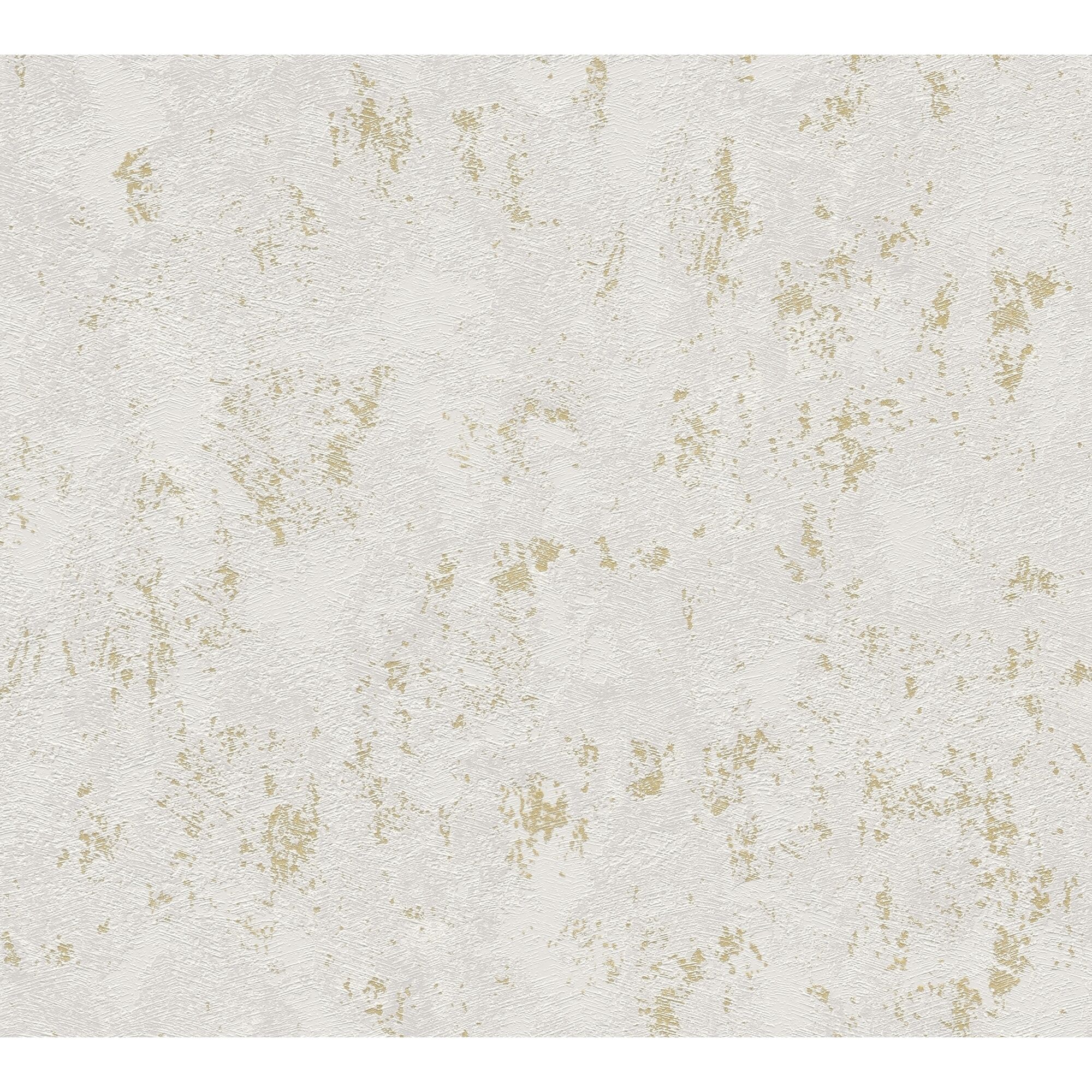 Weiße Tapete mit goldener Struktur