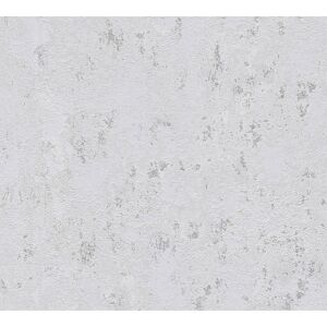 Vliestapete 'Casual Living' Putz Wischoptik grau-metallic 0,53 x 10,05 m