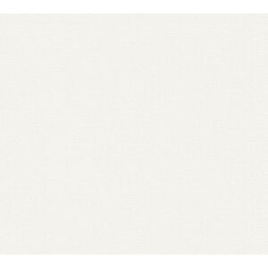 Vliestapete 'Casual Living' Uni Leinenstruktur weiß/creme 0,53 x 10,05 m