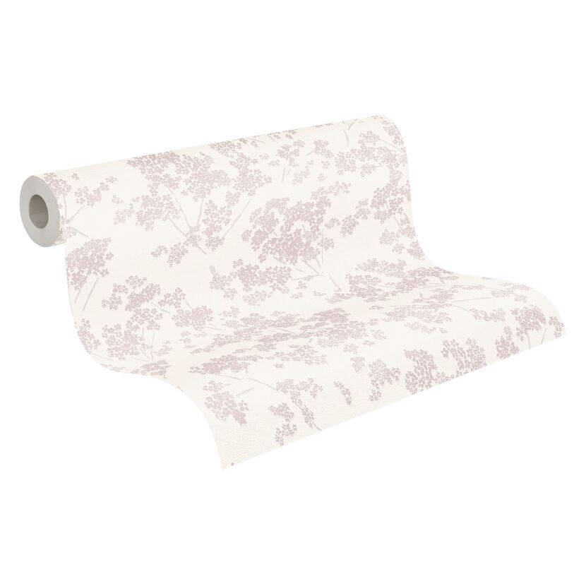 Rolle Tapete mit rosa Blümchenmuster