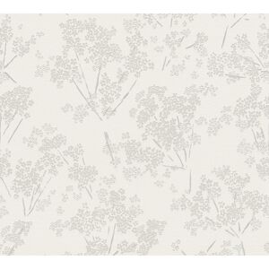 Vliestapete 'Casual Living' Blümchen weiß/creme/grau 0,53 x 10,05 m