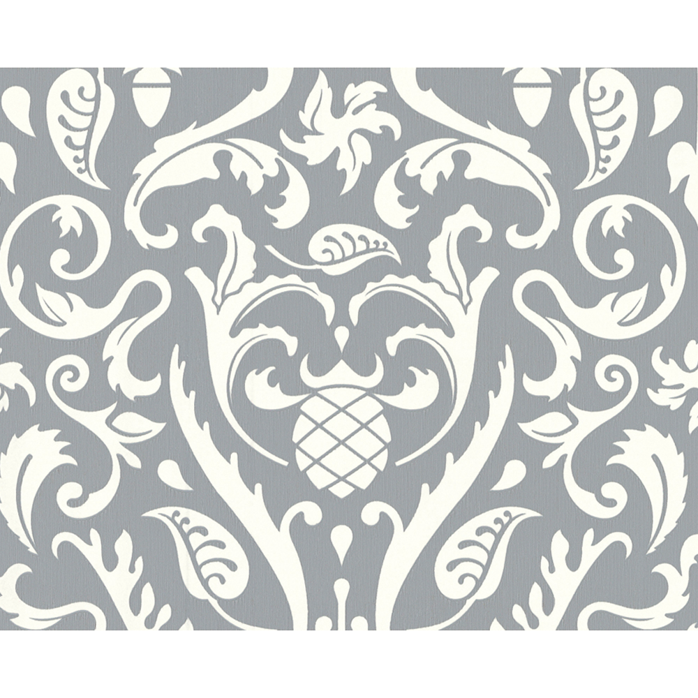 Vliestapete "Contzen 2" Barock grau metallic weiß 10,05 x 0,53 m + product picture