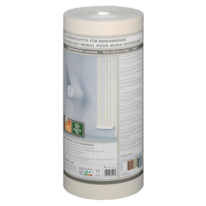 Dämmtapete pappkaschiert 10 m x 0,5 m x 4 mm