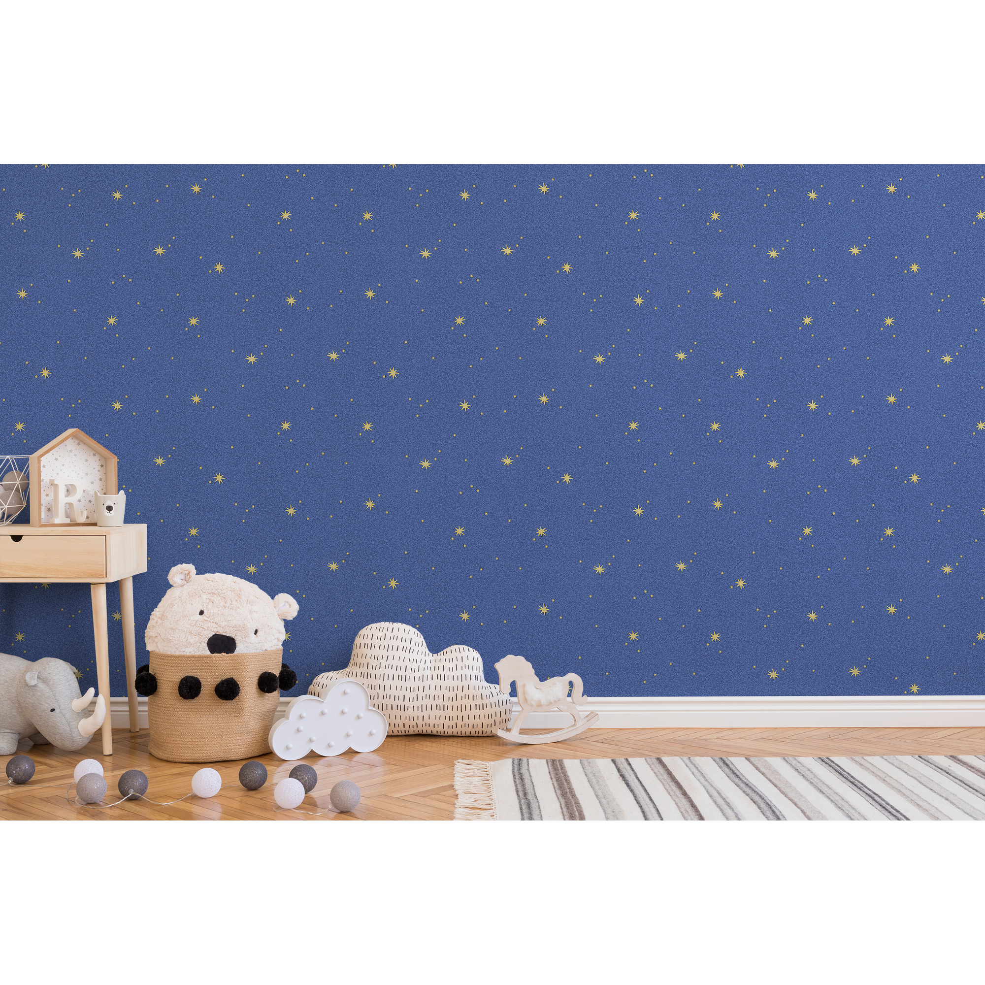 Papiertapete 'Il Decoro' Sterne blau 0,53 x 10,05 m