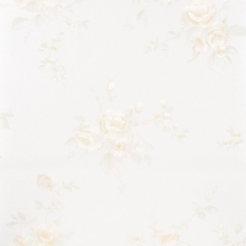 Beige Blumentapete mit Rosenmuster