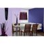 Esszimmer mit lila und blauer Wandfarbe