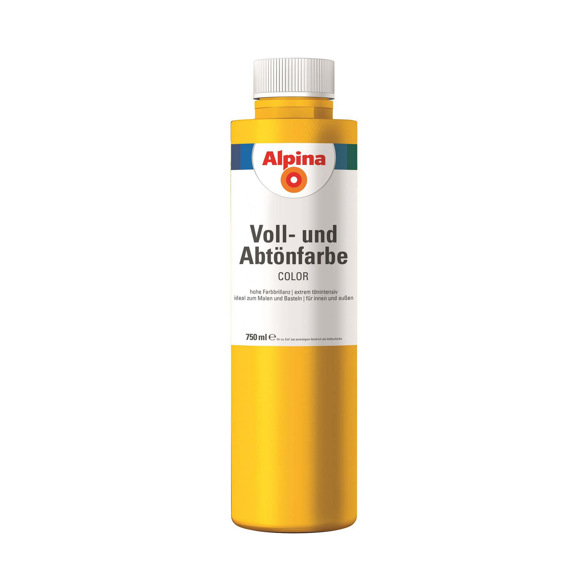 Alpina Voll- und Abtönfarbe 'Lucky Yellow' orangegelb 750 ml