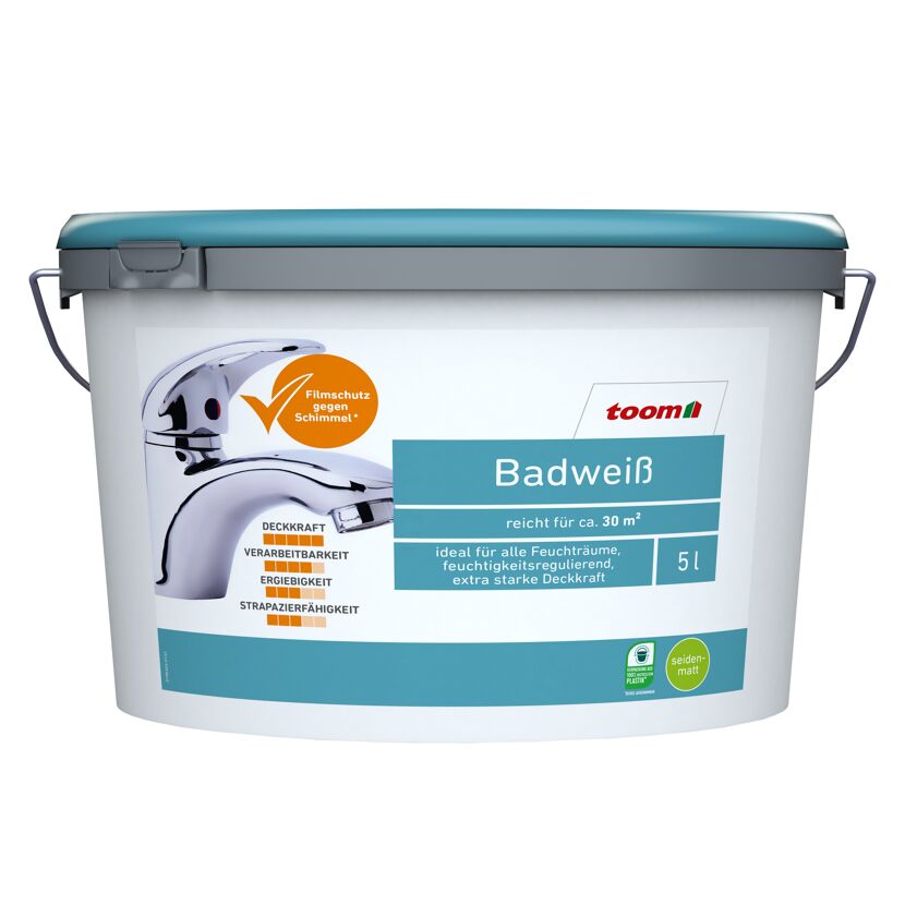 5 l Eimer toom Badweiß, seidenmatt