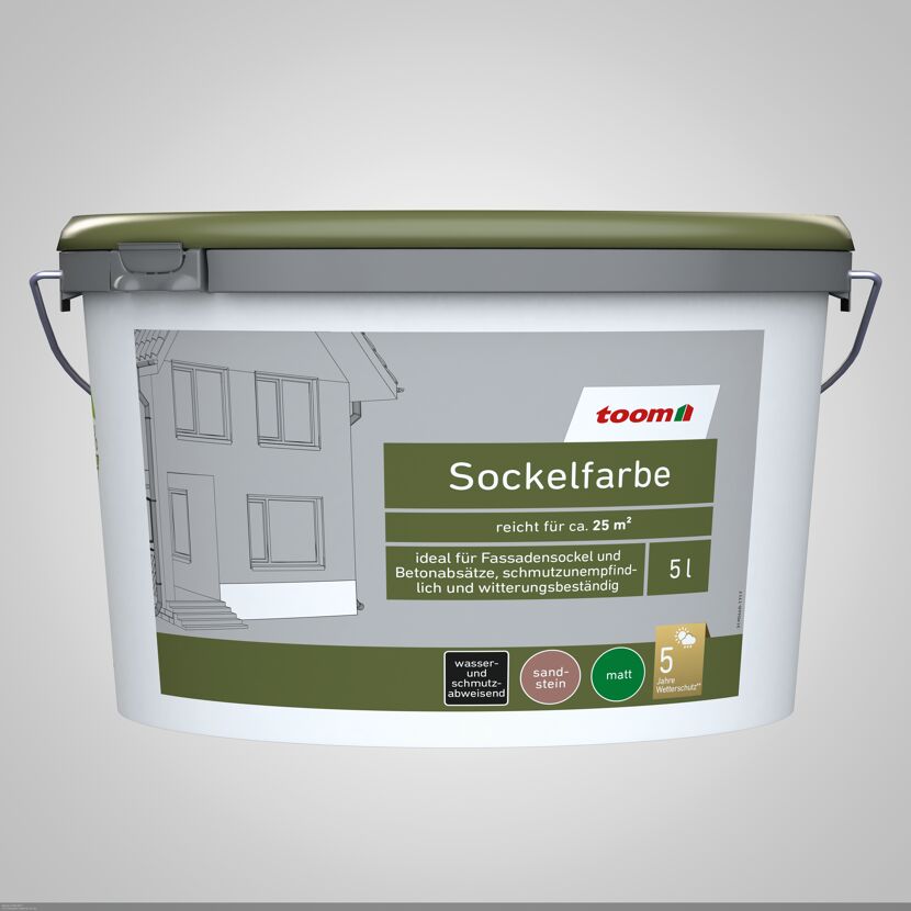 Eimer mit 5l grauer Sockelfarbe von toom