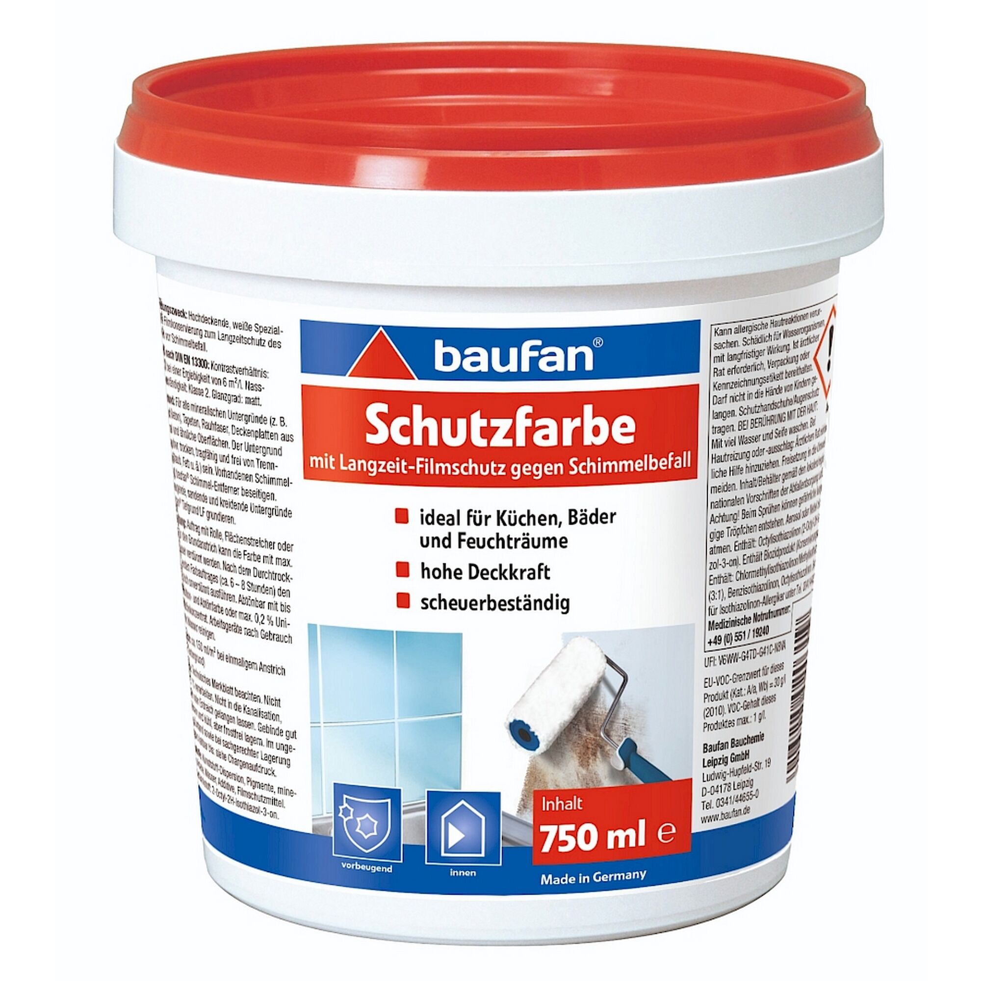 Baufan Schutzfarbe mit Farbrolle