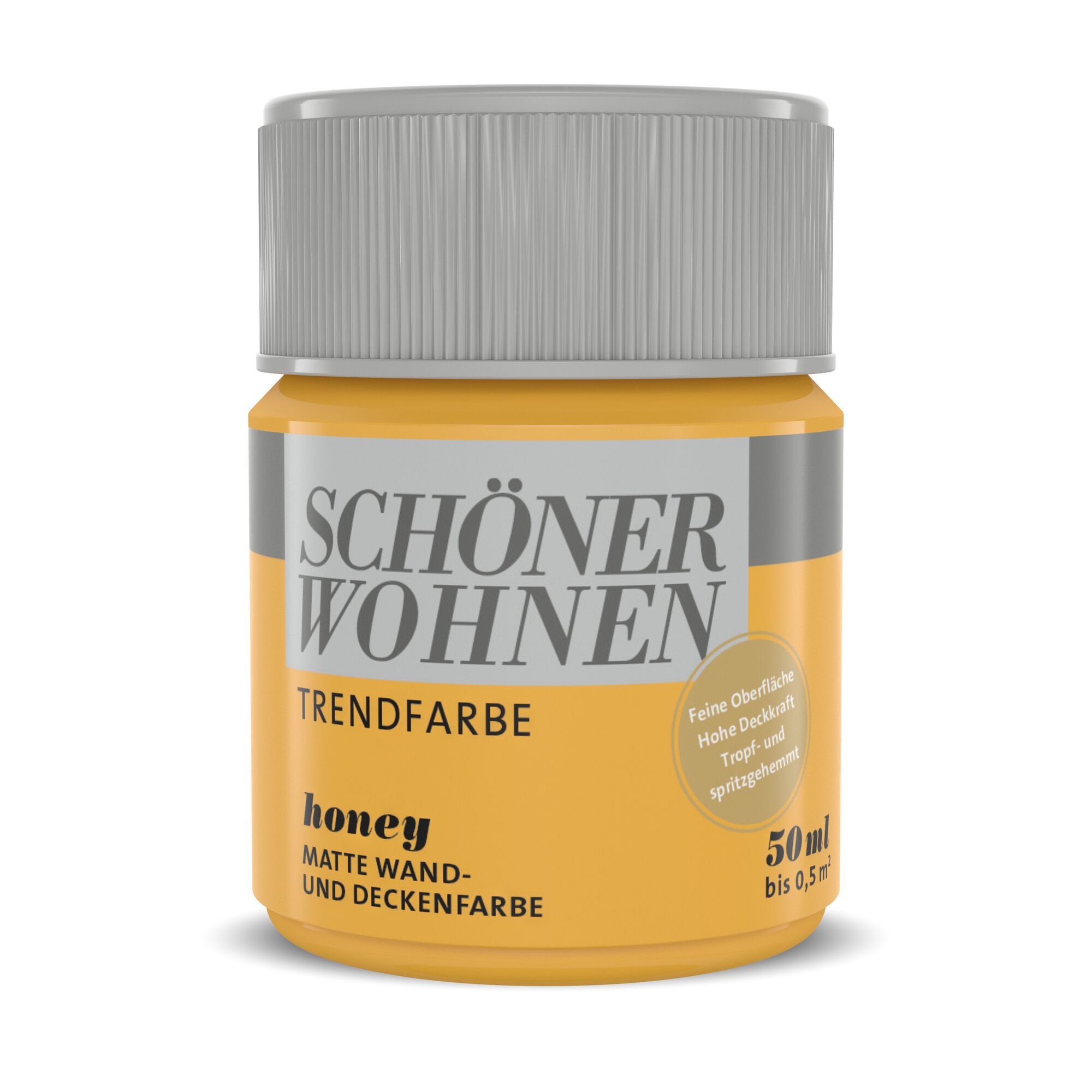 Honiggelbe Wand- und Deckenfarbe, 50 ml Dose