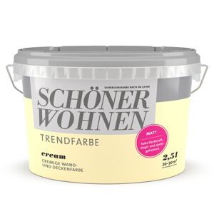 Wand- und Deckenfarbe Trendfarbe 'Cream' cremebeige matt 2,5 l