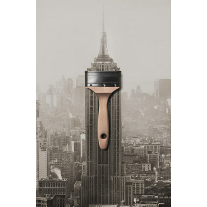 Empire State Building und Pinsel mit Farbe Manhattan