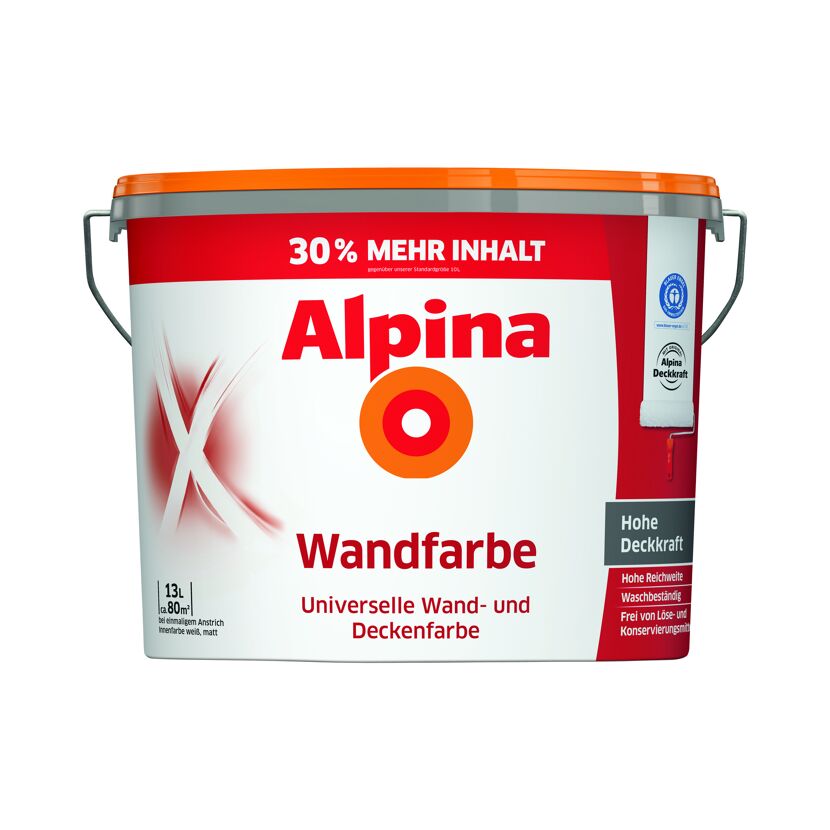 Eimer Alpina Wandfarbe, 13 l, weiß, matt