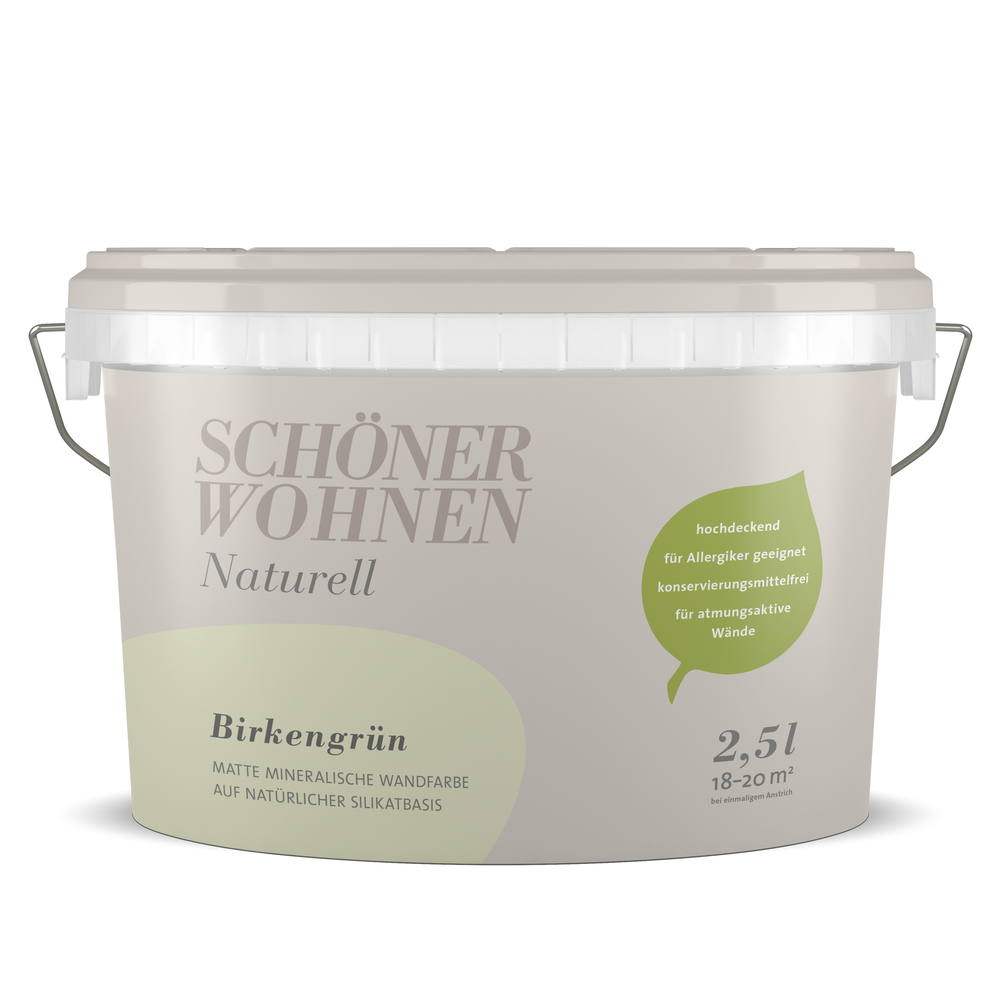 Naturell Wandfarbe 'Birkengrün' matt 7,5 l + product picture