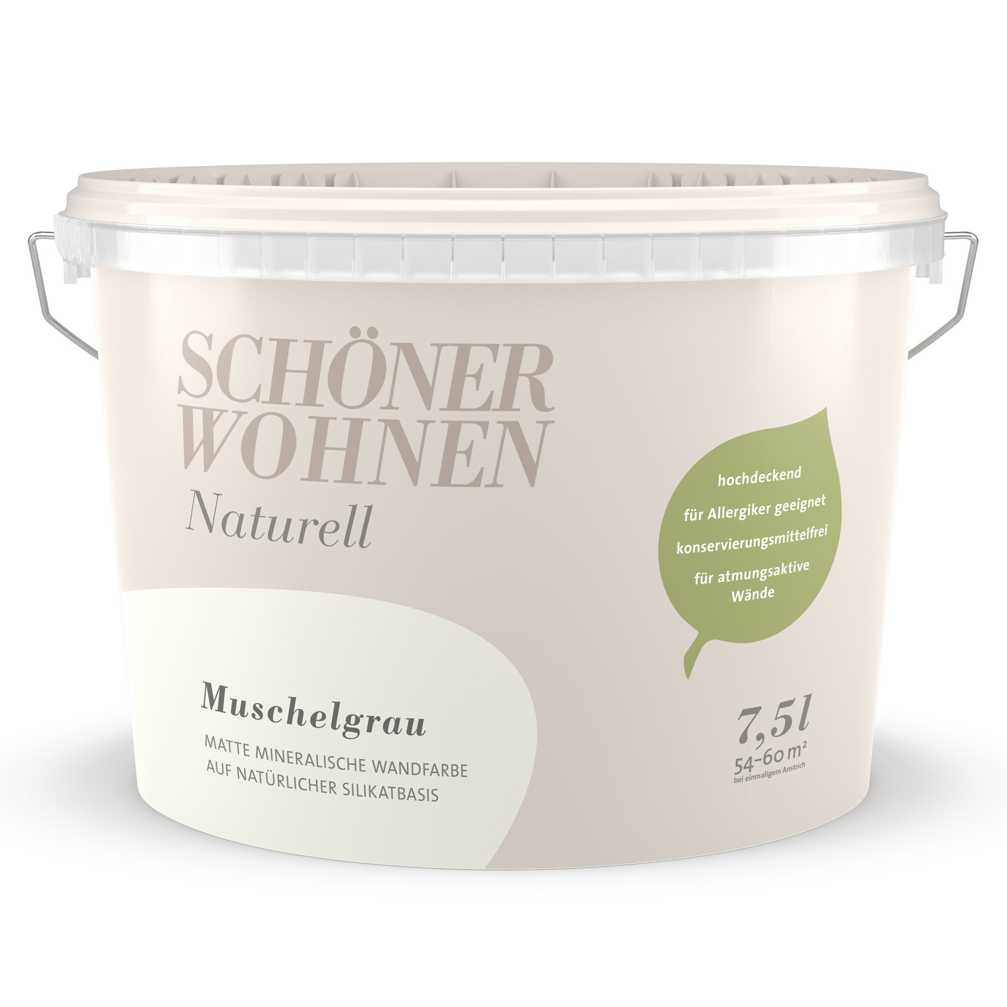 Naturell Wandfarbe 'Muschelgrau' grau matt 7,5 l + product picture