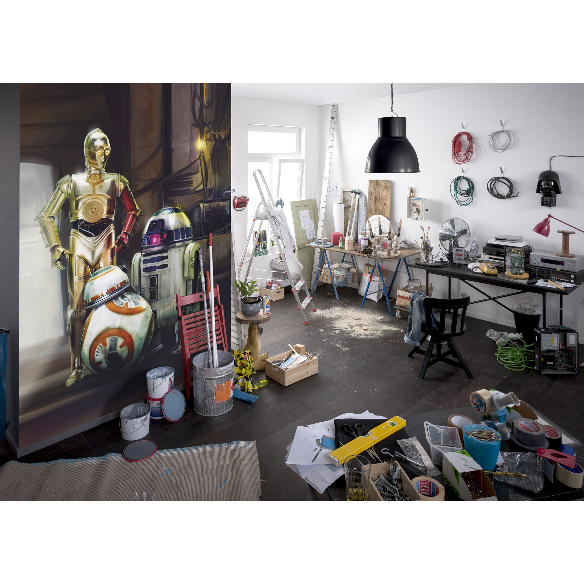 Fototapete 'Star Wars Three Droids' 184 x 254 cm + product picture
