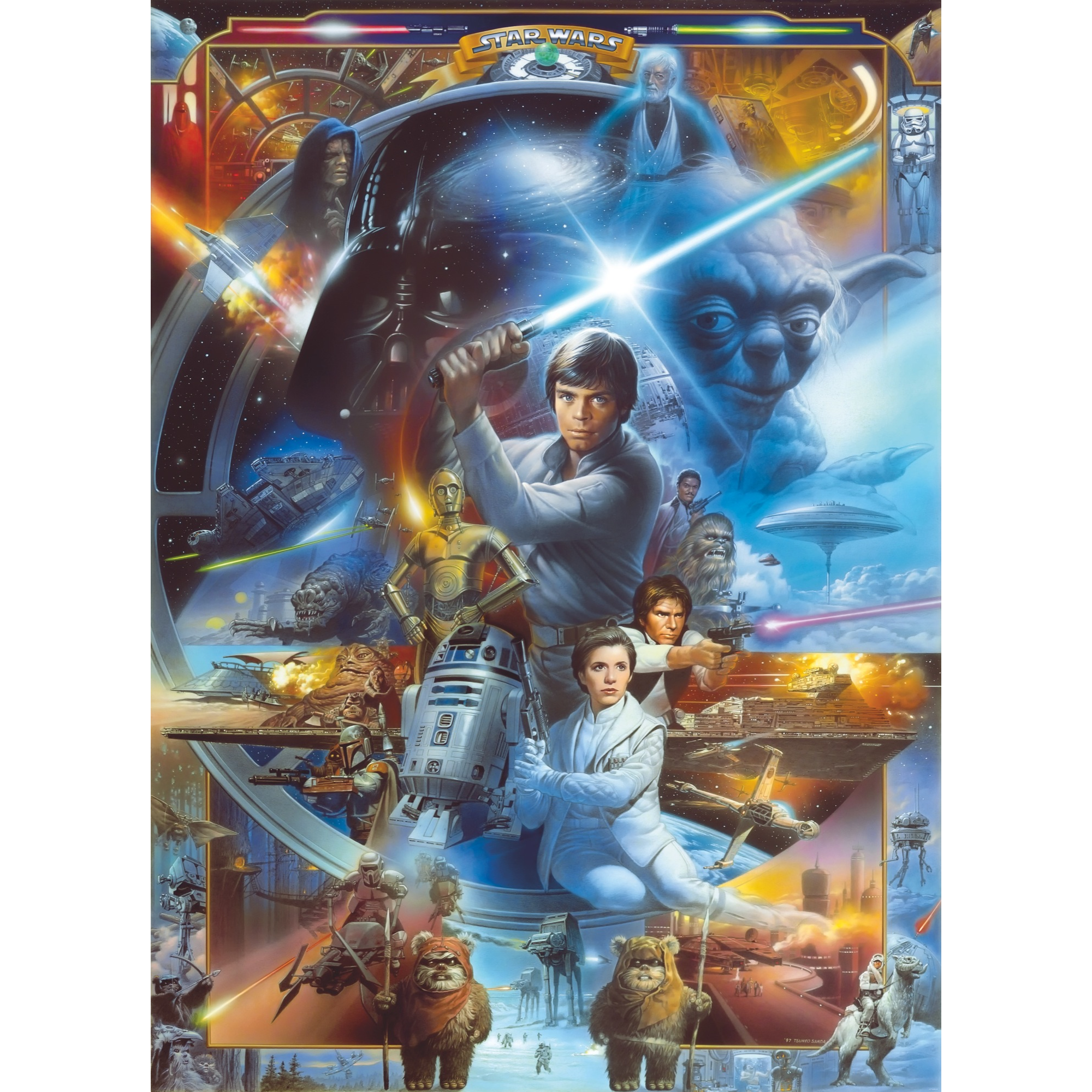 Fototapete 'Star Wars Luke Skywalker Collage' 184 x 254 cm + product picture