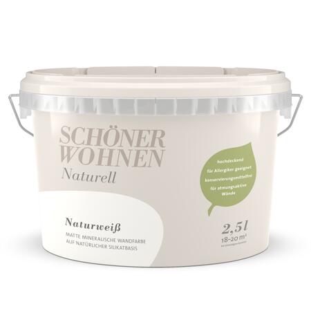2. Bild von Naturell Wandfarbe 'Naturweiß' matt 2,5 l