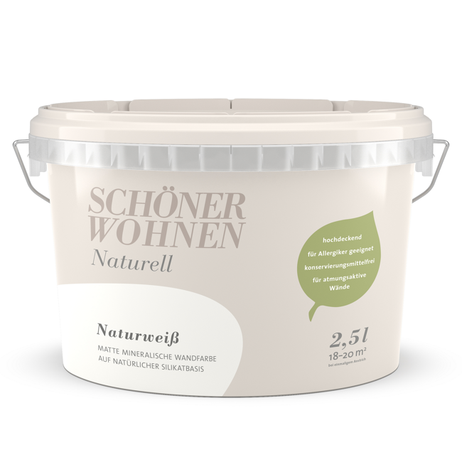 Bild von Naturell Wandfarbe 'Naturweiß' matt 2,5 l