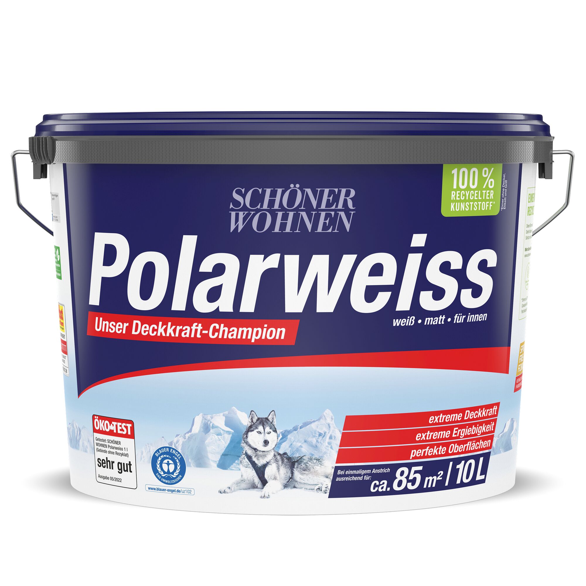 Eimer mit weißer Farbe "Polarweiss" von Schöner Wohnen