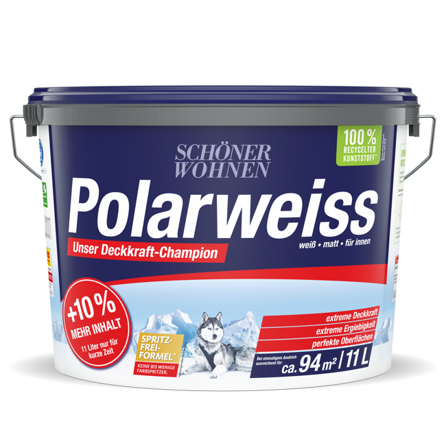 Bild von Wandfarbe 'Polarweiß' matt 11 l