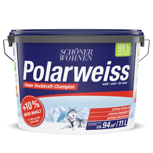 Bild von Wandfarbe 'Polarweiß' matt 11 l