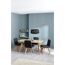 Esszimmer mit blauer Wandfarbe