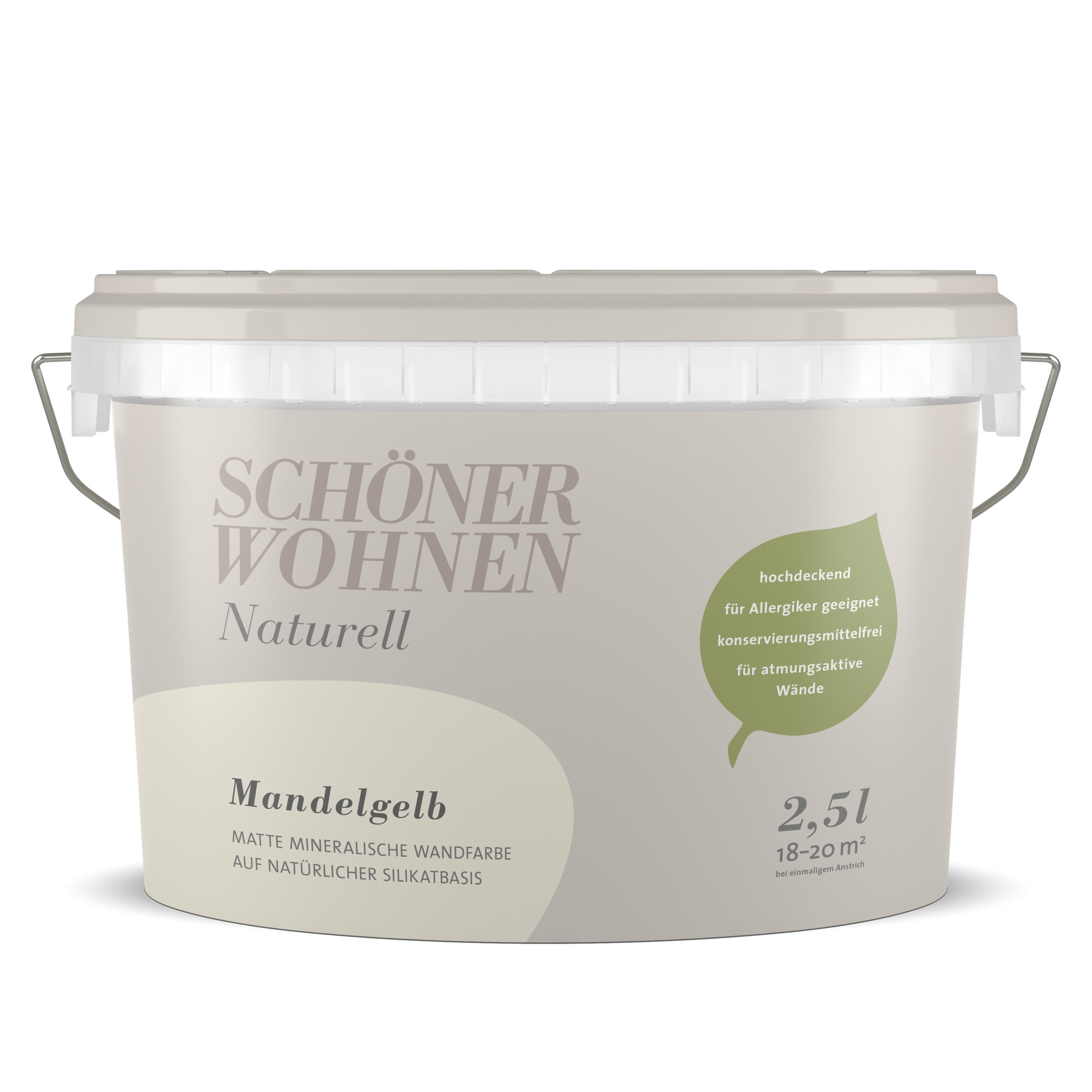 Naturell Wandfarbe 'Mandelgelb' gelb matt 2,5 l + product picture