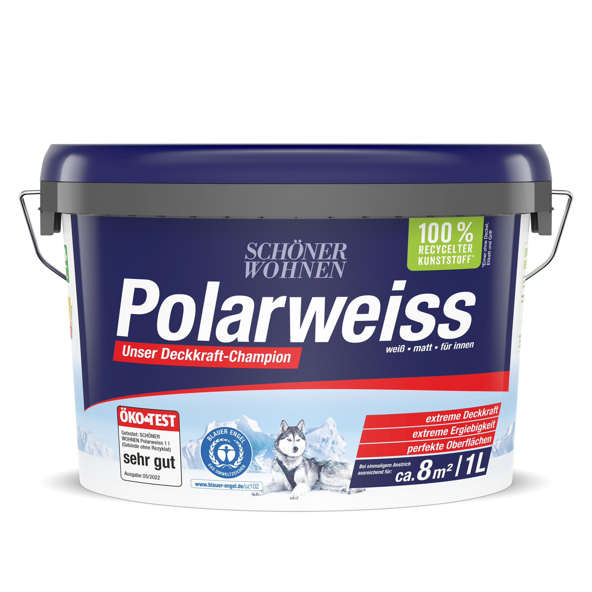 Wandfarbe 'Polarweiß' matt 1 l + product picture