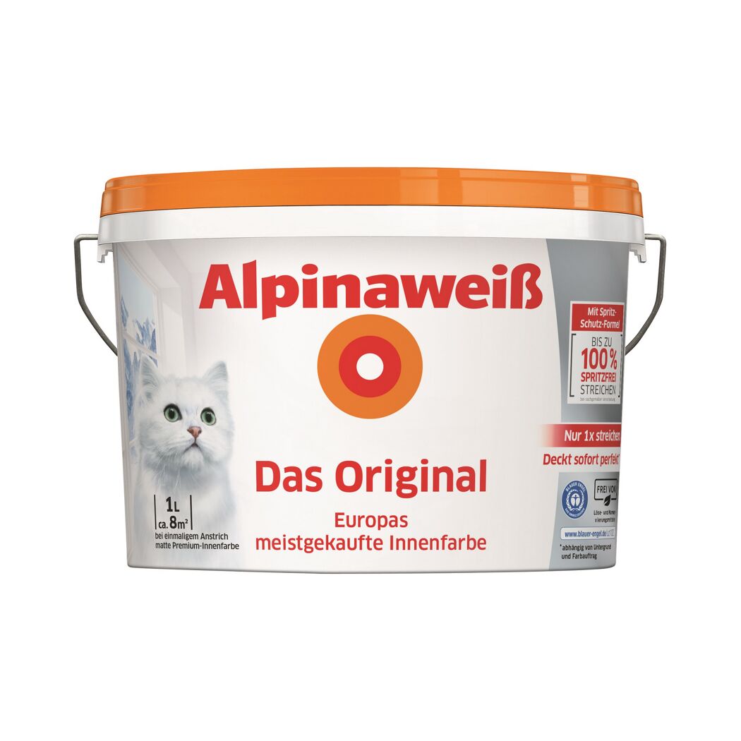 Eimer Alpinaweiß, Europas meistgekaufte Innenfarbe