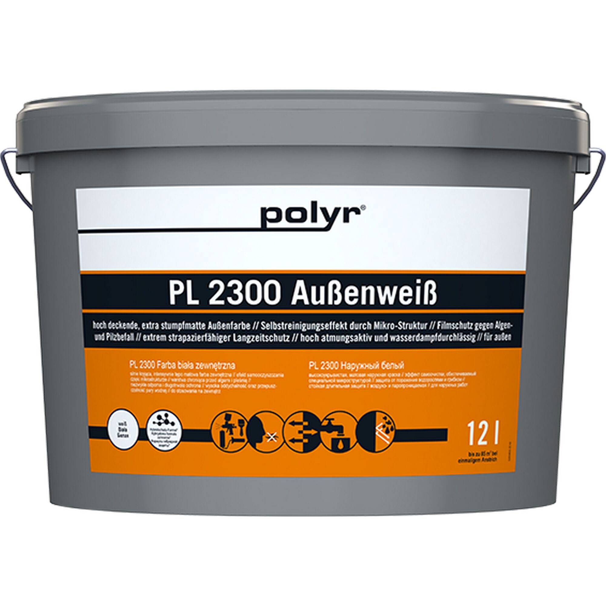 12 l Eimer Polyr PL 2300 Außenweiß