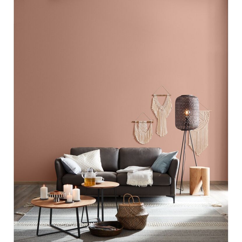 Wohnzimmer mit Wandfarbe in Marokko