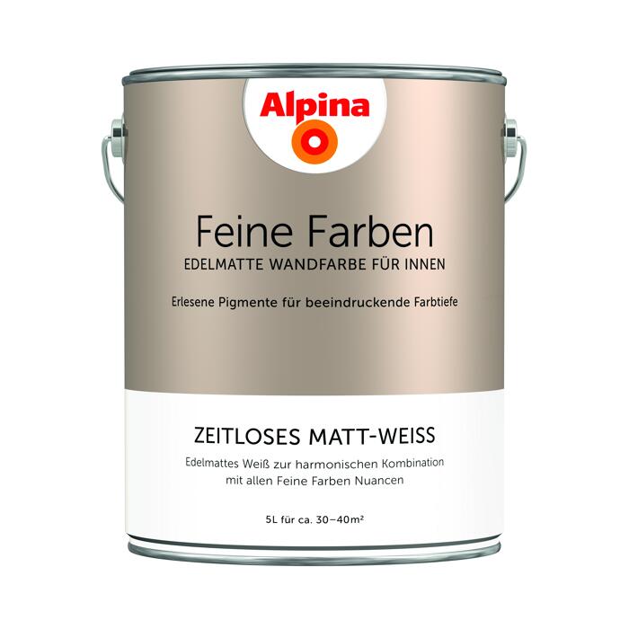 Alpina Wandfarbe 'Feine Farben' matt-weiß 5 l