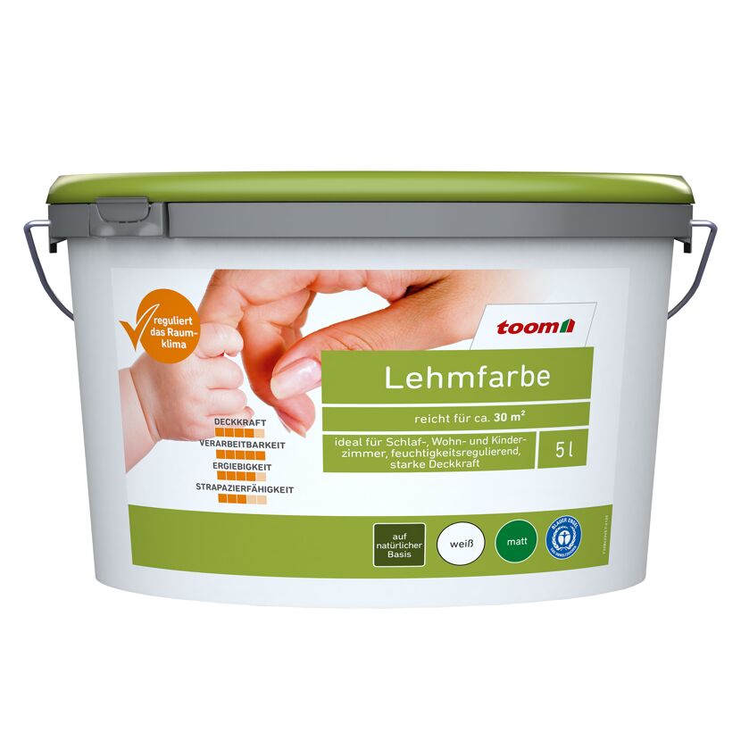 Eimer mit weißer Lehmfarbe von toom