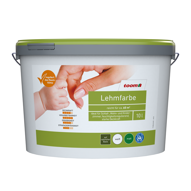 Bild von Lehmfarbe weiß matt 10 l