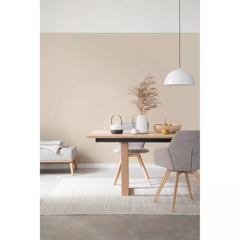 Esszimmer mit beiger Wandfarbe
