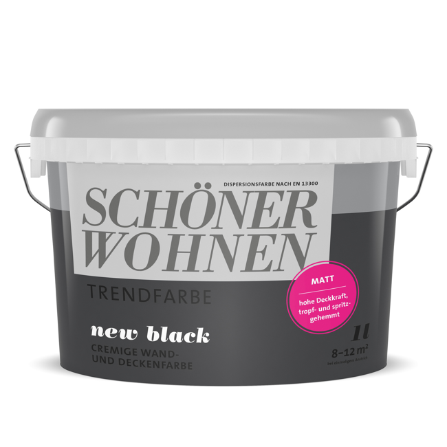 Bild von Trendfarbe 'New Black' schwarz matt 1 l