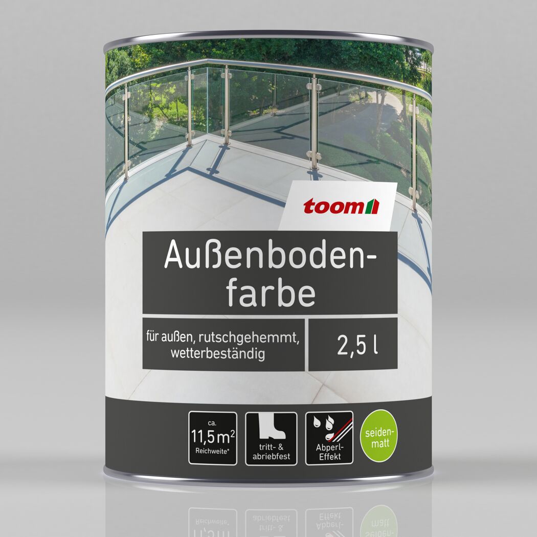 Dose Außenbodenfarbe auf Fliesen