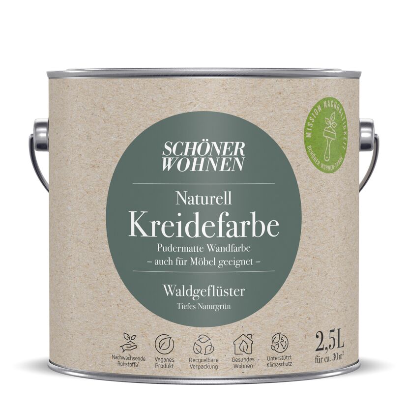 2,5 l Eimer SCHÖNER WOHNEN Naturell Kreidefarbe Waldgeflüster