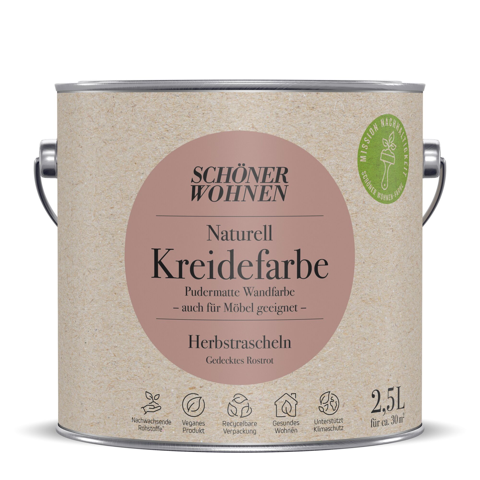 Dose mit SCHÖNER WOHNEN Naturell Kreidefarbe Herbstrascheln