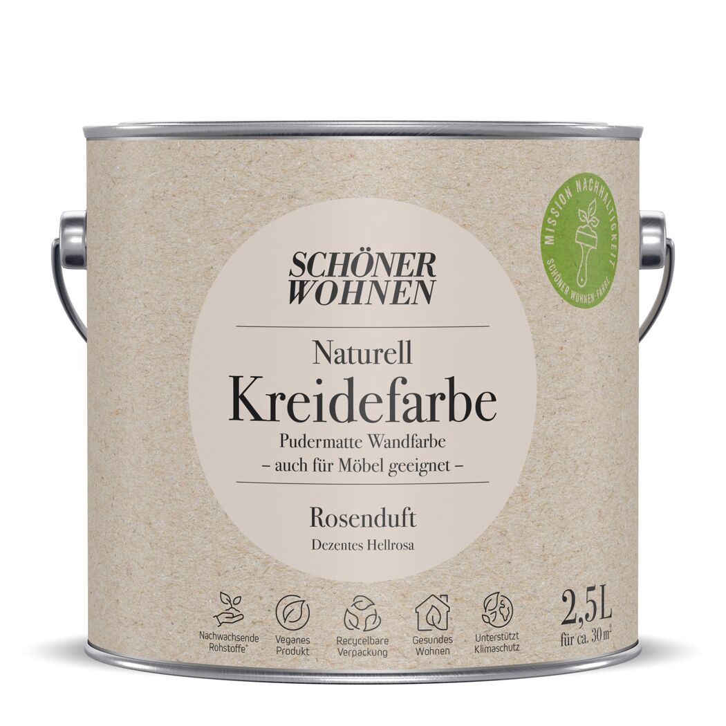 2,5 l Dose SCHÖNER WOHNEN Naturell Kreidefarbe Rosenduft