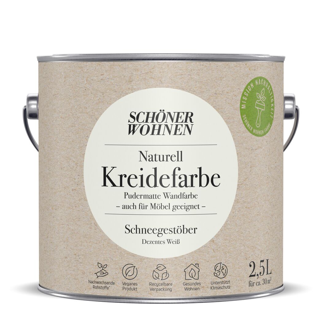 2,5 Liter Dose SCHÖNER WOHNEN Naturell Kreidefarbe Schneegestöber